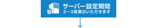 サーバー設定期間 2～3営業日いただきます