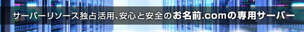 サーバーリソース独占活用、安心と安全のお名前.comの専用サーバー